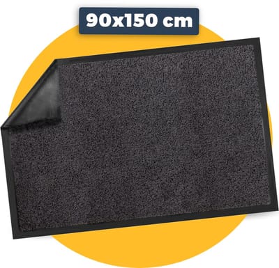 Pasper Deurmat binnen droogloopmat - 90 x 150 cm - Antraciet - 100% recycled - Gemaakt in België - Wasbaar - deurmatten