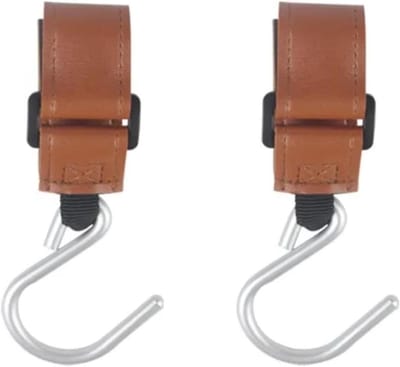 Baby Kinderwagen Haken - Opknoping Accessoires - Moeiteloos Dragen - Eén Hand Bediening - 8 stuks - Bruin