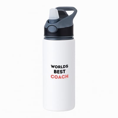 Hacebo® - worlds best coach waterfles met rietje zwart - Coach - de beste coach - sport - verjaardagscadeau - verjaardag - cadeau - cadeautje voor coach - coach artikelen - kado - geschenk - gift - water fles - 650ML