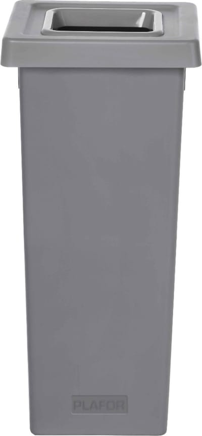 Plafor Fit Bin, Prullenbak voor afvalscheiding - 53L – Grijs/Grijs - met 5 gratis stickers – recycle – afvalbak - vuilnisbak – afvalemmer – afvalscheiding – vuilnisemmer – sorteerafvalemmer – recycling – hygiënisch - kantoor - keuken