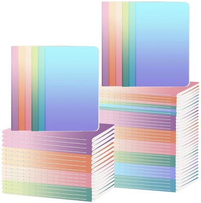 Kleine gevoerde notitieblokken, bulk schattige mini-dagboeken, 3,5 x 5,5 inch, 72 pagina's, Pocket Notebooks Set Kleurrijke Cover Notebooks voor kinderen, feestgeschenken