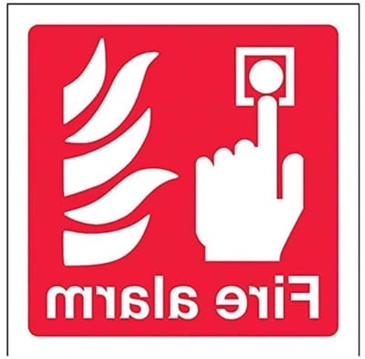 Brandalarm Teken - Veiligheidssignaal Zelfklevend - Brandveiligheid Aangeven - Voldoet EN ISO 7010 - 100x100 mm - Rood