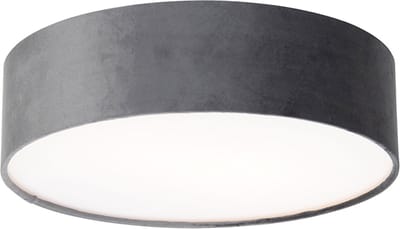QAZQA drum - Moderne Plafondlamp - 2 lichts - Ø 40 cm - Grijs - Woonkamer | Slaapkamer | Keuken