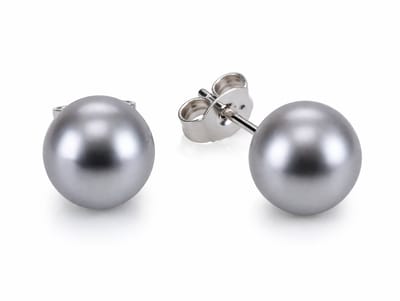 Parel Oorbellen 12 mm Grijs – Grote Pareloorstekers Dames – Nikkelvrij – Cadeau – Behave