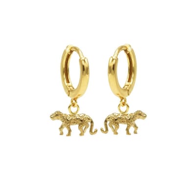 Karma Oorringen Hinged Hoops Leopard Goud