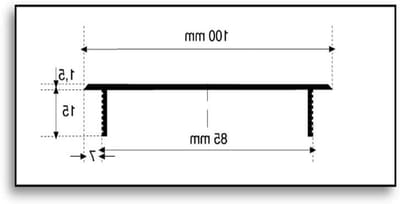 Ventilatierooster - Ventilatieplaat - Frisse Lucht - Geperforeerde Plaat - 100mm breed 1500mm lang - RVS Look