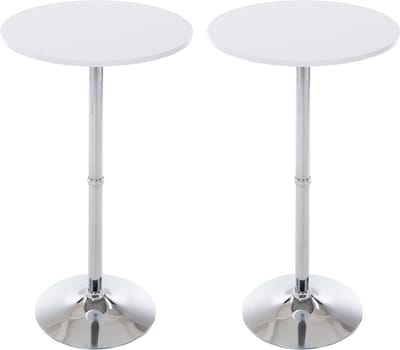 CLP Set van 2 metalen Statafels - Partytafel Bartafel - Hout - wit