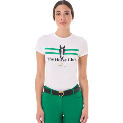 Katoenen dames-T-shirt Equestro stripe