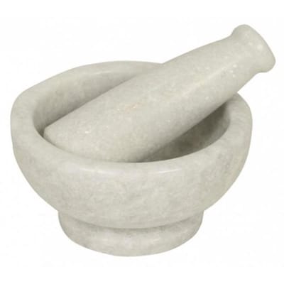 Wellness: Vijzel wit marmer - 9 x 6.5 cm