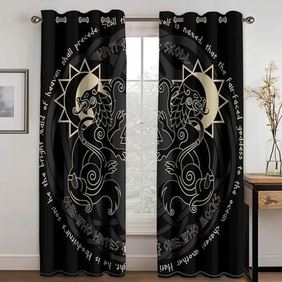 Tarot Mancha Spirituele Luxe Verduisterende Raamgordijnen voor Slaapkamer Woonkamer Badkamer Keuken Deur Hoge Verduistering Nieuwe Mode W55 X H120cm X 2&HOOK