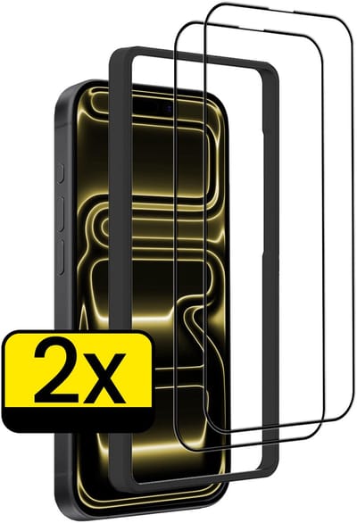 Screenprotector - Geschikt voor Apple iPhone 17 Pro - 2 Stuks - Met Installatie Frame - Beschermglas - Gehard Glas - Tempered Glass - Screen Protector