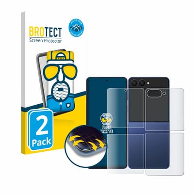 BROTECT - Screenprotector voor Samsung Galaxy Z Flip 7 (Voor+Achter) - Folie Beschermfolie matte volledig dekking 2 Stuks