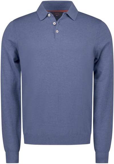 NZA Longsleeve Knitted Polo Blauw - Maat 3XL - Heren - Longsleeve polo