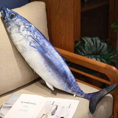3D Simulatie Vis Pluche Speelgoed Gevulde Tonijn Zalm Herfst Saury Grouper Pluche Kussen Creatieve Sofa Kussen Kussen Cadeau Kinderen Speelgoed 80cm