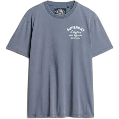 Superdry T-shirt Trade Tools Oversized T Shirt M1012263a Dry Slate Blue Mannen Maat - L