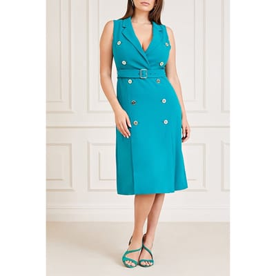 GUESS Marciano By  Megan Dress Violet Teal Maat: 48 | Midi Jurken Outlet | Dames | Blauw