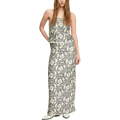 Glinsterende lange paillettenrok met elastische taille voor vrouwen COMMA