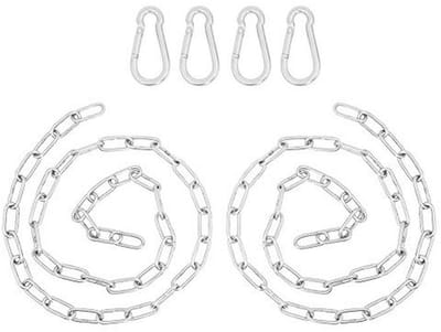 2 Meter Hangstoelketting met 4 Karabijnhaken - Duurzame Roestvrijstalen Kettingen voor Tuinschommels en Kroonluchters