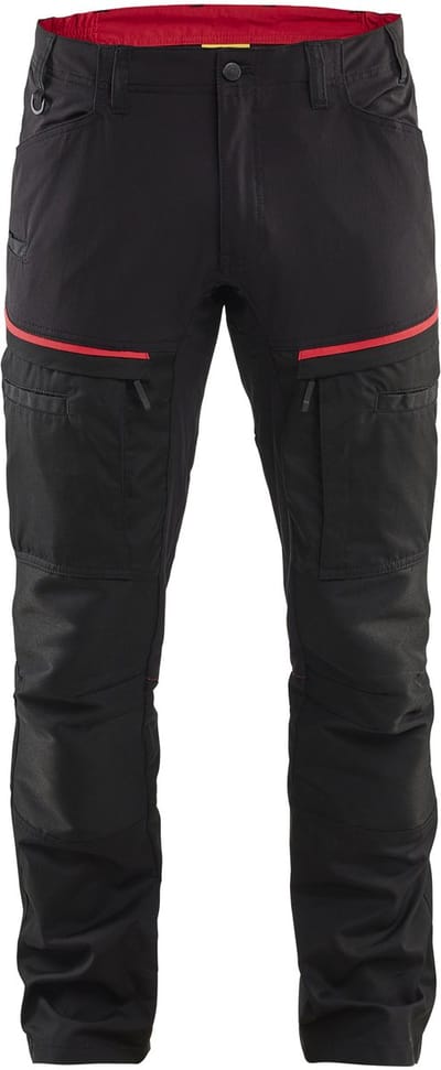 Blaklader Service werkbroek met stretch 1456-1845 - Zwart/Rood - C146