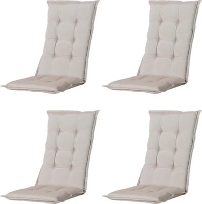Madison - Tuinkussen - Universeel - Lage Rug - 4 st. - Panama Linnen - 105x50cm - Beige - Tuinstoelkussens - Standaardstoel