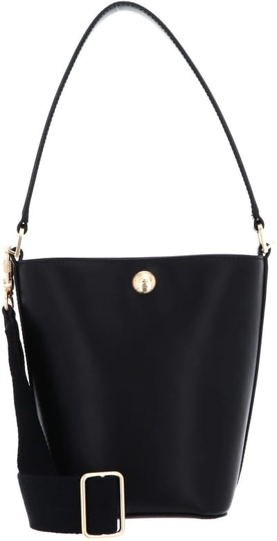 LACOSTE Leren schoudertas Tennis Bliss Bucket Bag Noir zwart