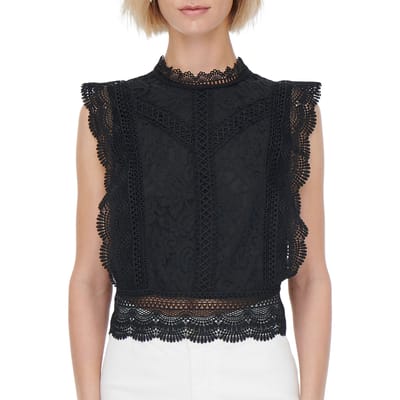 slim fit blousetop met katoen, viscose en lyocell model 'KARO'