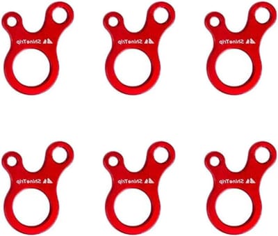 Rope Tensioners voor Camping en Tentgebruik - 6 Stuks Aluminium Spanners met 3 Gaten voor Touw en Accessoires voor Buitenactiviteiten zoals Hiking en Kamperen