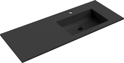 Mexen Otis ingebouwde wastafel rechts 121 x 46,5 cm, zwart mat - 25181271P