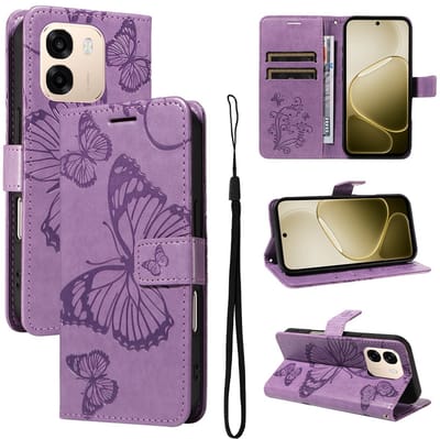 Coverup Hoesje - Geschikt voor OPPO A6 5G / A6x 5G / A6x 4G Hoesje - Coverup Vlinders Book Case - Lila