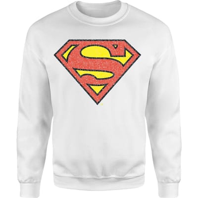 Official Superman Crackle Logo Sweatshirt - White - S
