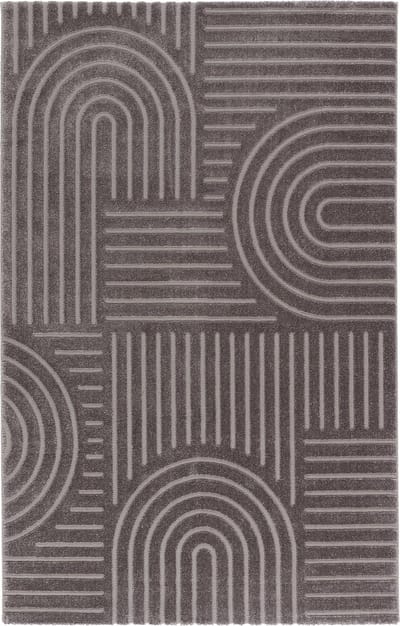 Modern Laagpolig Vloerkleed in Boho Stijl – 80 x 150 cm – Donker Grijs – Premium Woonkamer Tapijt – Japans Design met Duurzame Jute onderkant