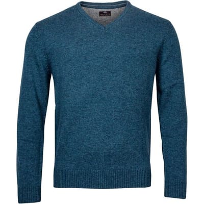 Baileys Trui Lambswool V-Neck Single Knit Raf Blue / male