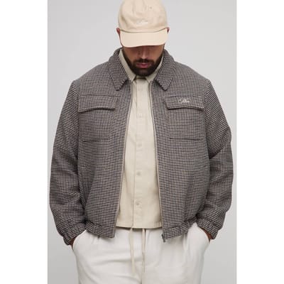 Plus Check Boxy Regular Fit Harrington Jacket | Size 2XL