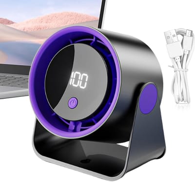 Luchtcirculator - Bureauventilator Met 1200 Mah Batterij - Drukknopbediening - 100 Windsnelheden - Ultra Stil Onder 36 Db - Persoonlijke Verkoeling Voor Kantoor