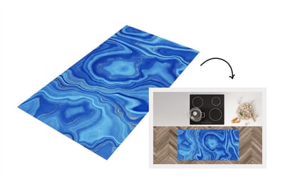 Keukenloper - Loper keuken - Marmer - Blauw - Hemel - 120x60 cm - Keukenloper vinyl