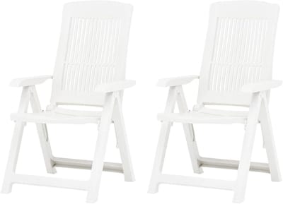 Tuinstoelen Set - Campingstoelen Hoge Rug - Buiten Ontspannen - Verstelbare Rugleuning - 2 Stuks - Grijs