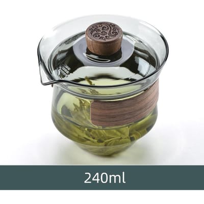 Glazen Terrine Transparant Verdikkend Hittebestendig Glas Theepot Deksel Kom Puer Oolong Kung Fu Thee Set Drinkware gray