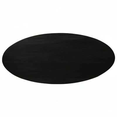 Sfeerwonen Enzo Tafelblad Ovaal 170 x 90 cm – Mangohout Zwart – Massief Hout – Rechte Rand 5 cm – Zonder Onderstel