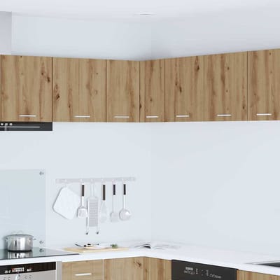 vidaXL - Hangkast - Ambachtelijke - Eik - en - Wit - 57 - x - 57 - x - 40 - cm - Bewerkt - hout