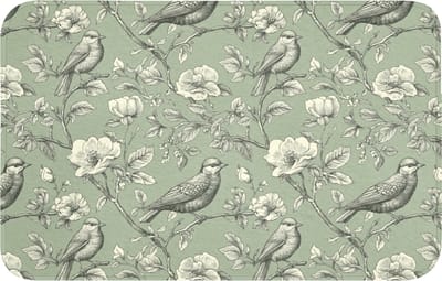 Badmat 80x50 cm - Antislip - Klassiek - Botanisch - Groen - Badmatten voor badkamer - Badkamermat - Douchemat - Badkamer mat