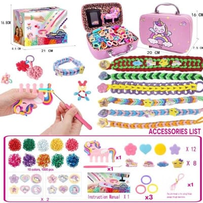 Creatieve Kinderen DIY Weefgetouw Set Armbanden Maken Hand Weefgereedschap met Elastische Koorden Lussen Handgemaakt Knutsel Speelgoed Kerstcadeau gray