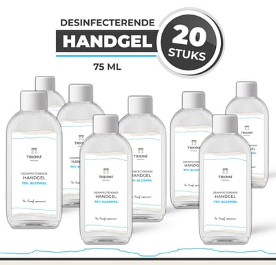 Handgel 75% - 75 ml - 20 stuks - Triomf Cosmetica | Desinfecterende Hand gel Pocket size