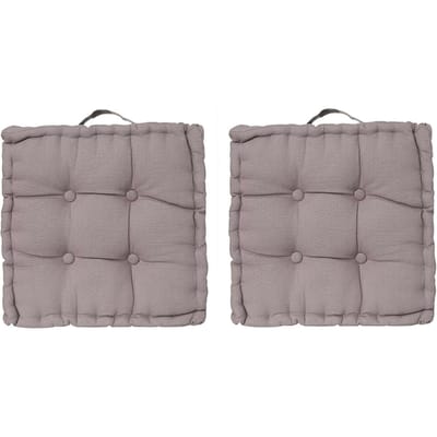 Eazy Living Vloerkussen 40 x 40 cm Tiago Grijs - 2 Stuks