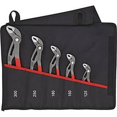 KNIPEX tangenset Cobra, 5-delig, chroom-vanadium-staal, snelverstelling, in oprolbaar etui