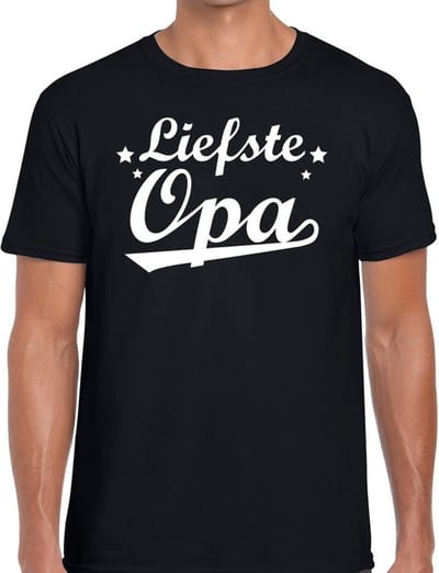 Liefste opa tekst t-shirt - zwart - voor heren - super opa cadeau - verjaardag - vaderdag S