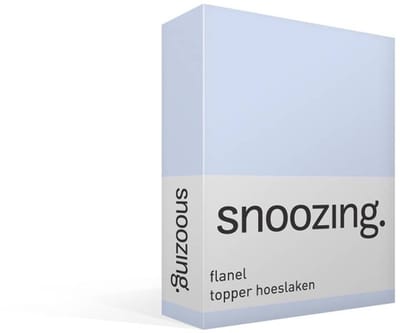 Snoozing - Flanel - Topper - Hoeslaken - Eenpersoons - 80/90x200 cm - Hemel