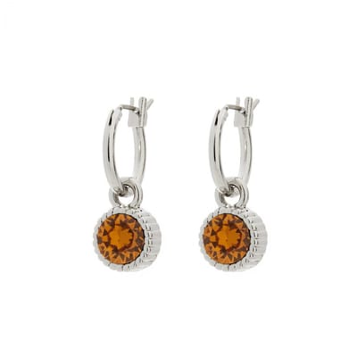 Biba Oorhangers Zilver met gekleurde steen Topaz
