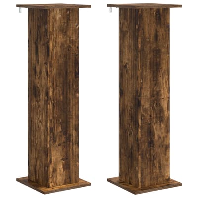 vidaXL - Plantenstand - 2 - st - Gerookt - eiken - 30,5 - x - 30 - x - 100,5 - cm