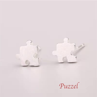 Gading® Oorknopjes zilver - meisje dames Oorknoppen - Puzzel - 6mm 6mm - zilver 925