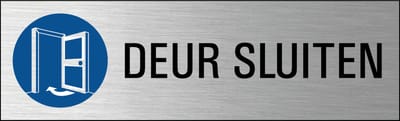 Deur sluiten deurbordje met zelfklevende strip